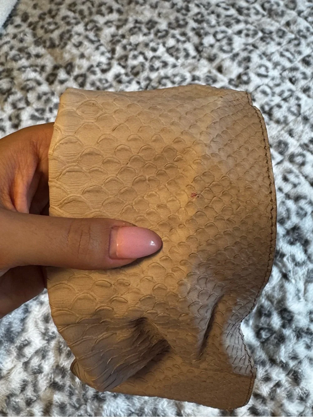 Large Vintage Furla Croc Embossed Leather Bag